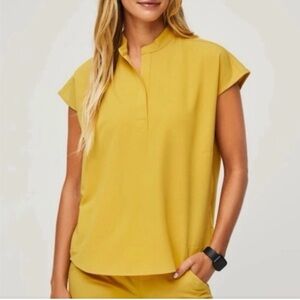 Figs Light Gold Rafaela Top and Zamora Joggers